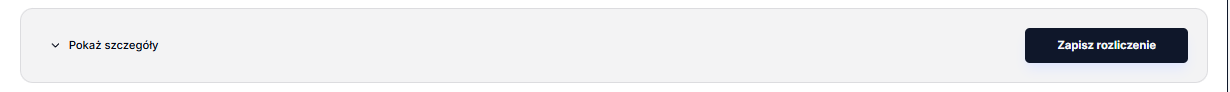 Save settlement button at the bottom of the card